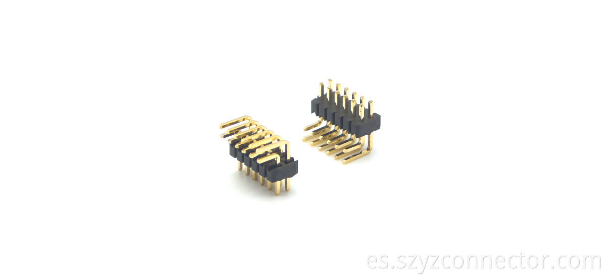1.27mm Pitch Pin header Connector Right Angle SQ0.4/0.46mm H1.5mm 2*6P